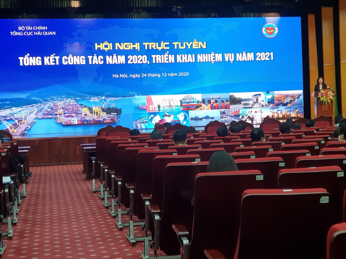 Hội nghị trực tuyến của Tổng cục Hải quan tổng kết năm 2020 tổ chức sáng 24/12.