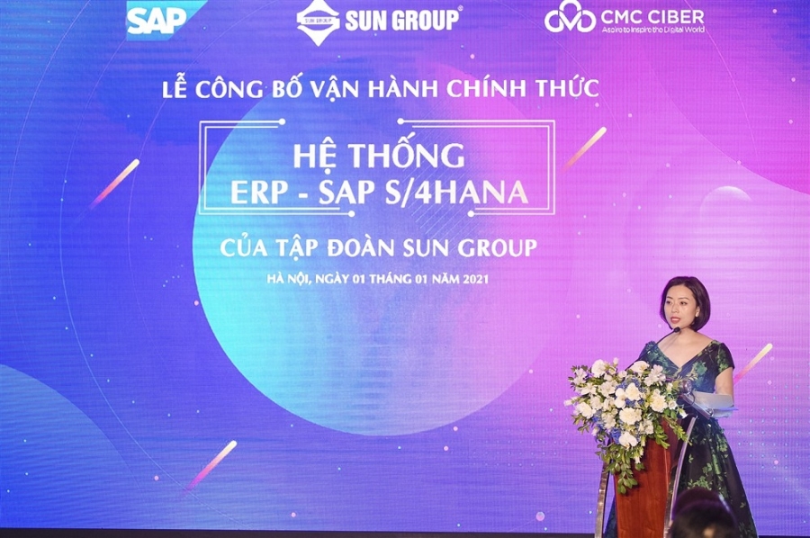 Đại diện Tập đoàn Sun Group phát biểu tại sự kiện.