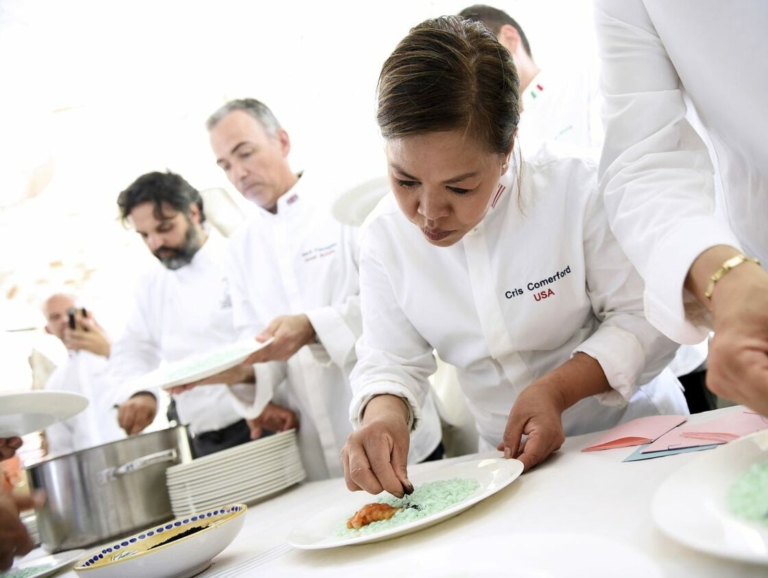 Các tổng thống có thể thưởng thức các bữa ăn và thết đãi do các đầu bếp tài năng tạo ra. Giorgio Perottino / Reuters