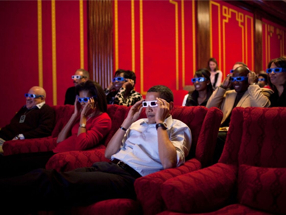 Franklin Roosevelt đã chuyển đổi một rạp hát của Nhà Trắng thành một rạp hát tại nhà với 51 chỗ ngồi. Pete Souza / Nhà Trắng