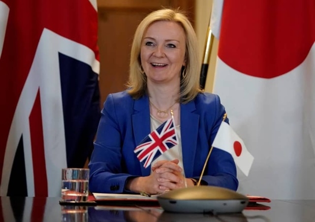 Trong ngày 1/2, Bộ trưởng Thương mại Anh Liz Truss sẽ đề nghị với những người đồng cấp Nhật Bản và New Zealand về việc gia nhập Hiệp định Đối tác toàn diện và tiến bộ xuyên Thái Bình Dương (CPTPP) (Ảnh Int)