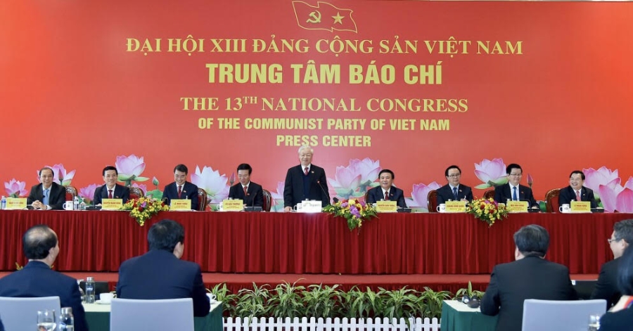 Tổng Bí thư, Chủ tịch nước Nguyễn Phú Trọng chủ trì cuộc họp báo sau Lễ bế mạc Đại hội Đại biểu toàn quốc lần thứ XIII.