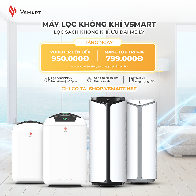 Sản phẩm Máy Lọc Không Khí Vsmart lần đầu ra mắt thị trường.