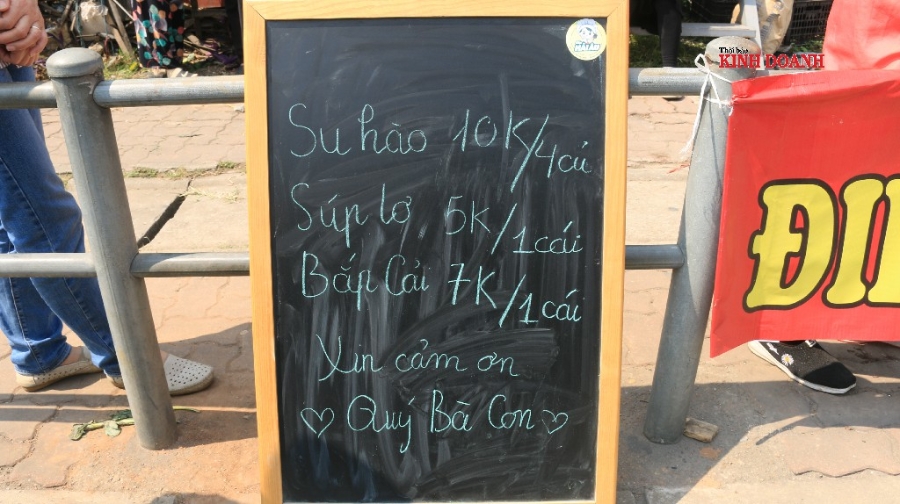 Bảng giá rau củ.