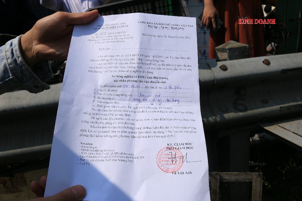 Kết quả kiểm dịch chuyến hàng và chứng nhận tài xế âm tính.