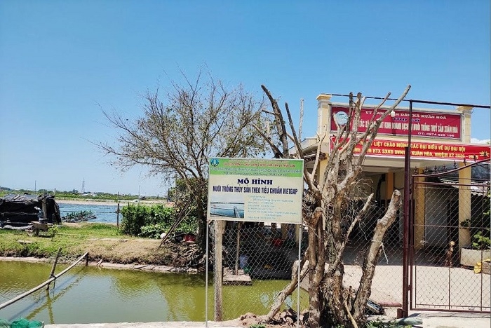 Khu vực sản xuất và nuôi trồng thủy sản của HTX Xuân Hòa.