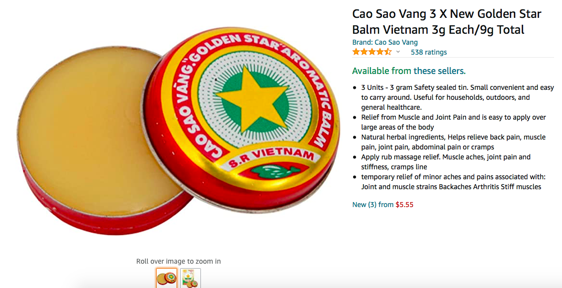 Sản phẩm Cao sao vàng Việt Nam đã xây dựng được thương hiệu trên các sàn thương mại điện tử xuyên biên giới.