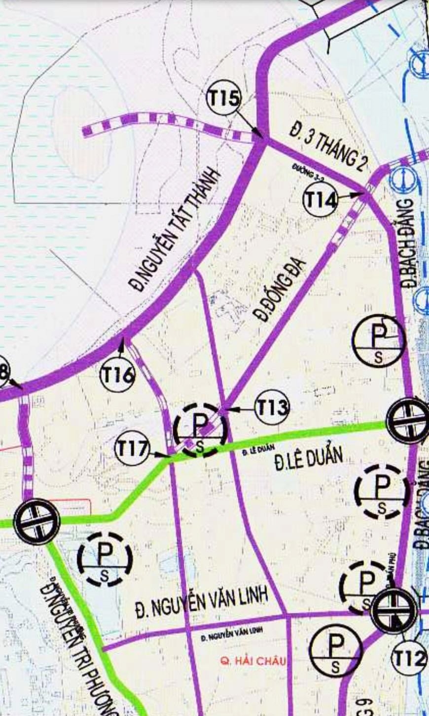 Vị trí đường Đống Đa sẽ kết nối với đường Lê Duẩn.