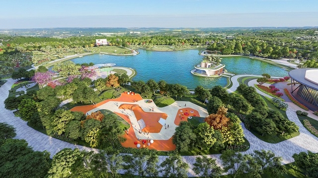 Dự án The Matrix One nằm đối diện công viên 14ha xanh mát.