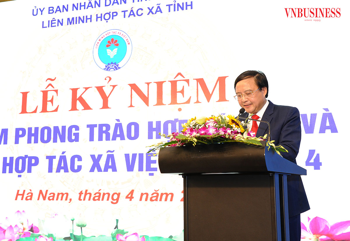 Phó Chủ tịch UBND tỉnh Hà Nam Nguyễn Đức Vượng ghi nhận những kết quả đạt được trong phát triển KTTT, HTX trên địa bàn tỉnh thời gian qua.