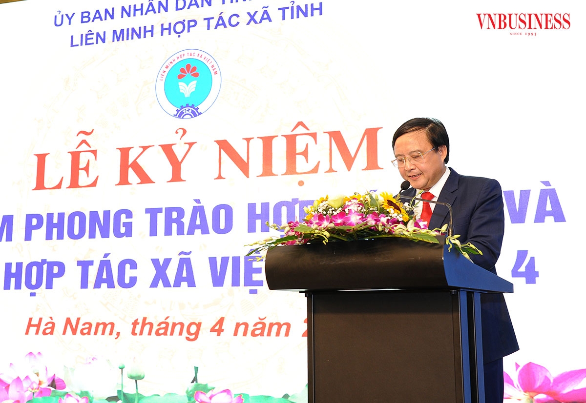 Phó Chủ tịch UBND tỉnh Hà Nam Nguyễn Đức Vượng ghi nhận những kết quả đạt được trong phát triển KTTT, HTX trên địa bàn tỉnh thời gian qua.