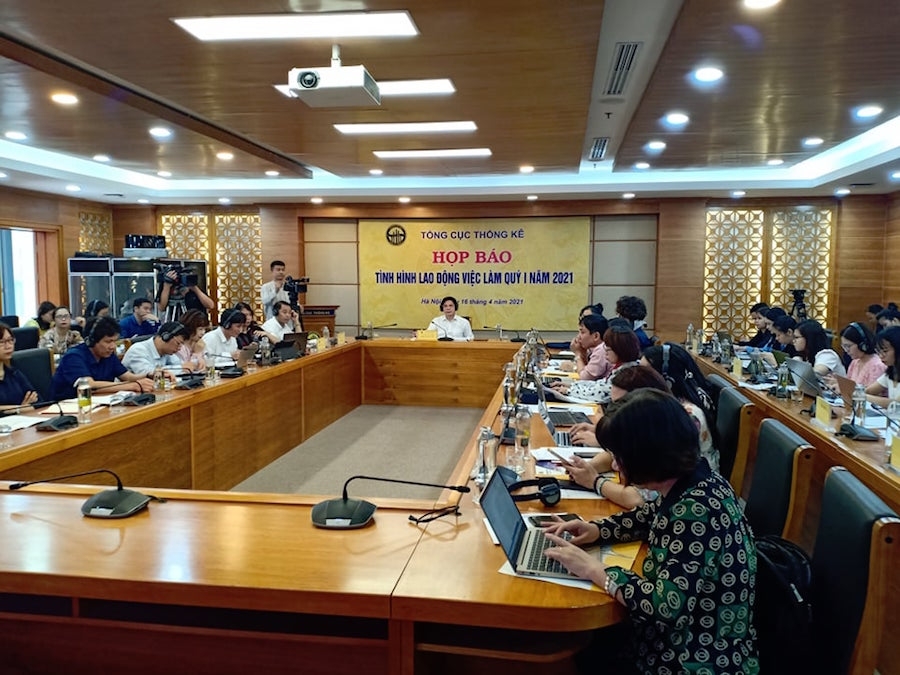 Tổng cục Thống kê tổ chức họp báo thông tin về tình hình lao động - việc làm quý I/2021.