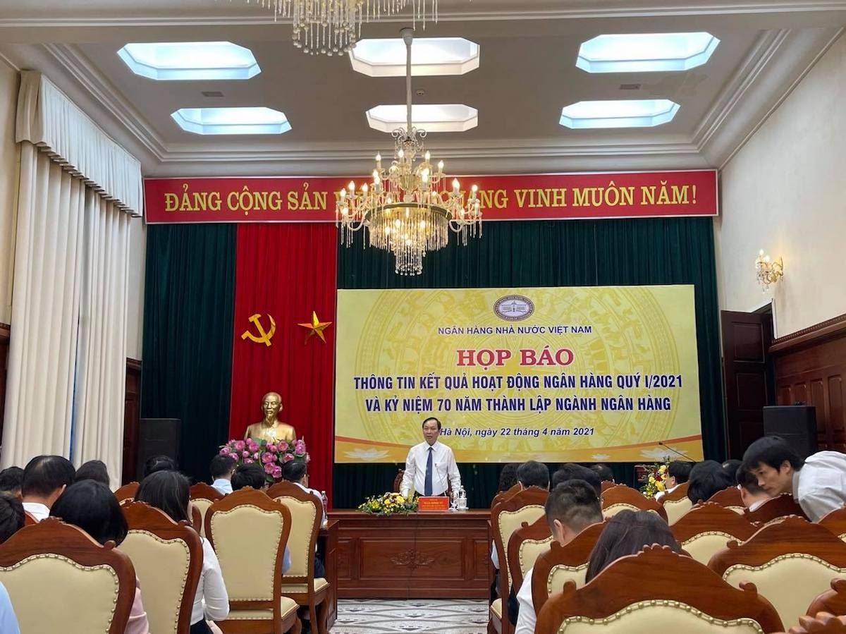 Toàn cảnh họp báo của Ngân hàng Nhà nước.