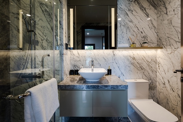 Nhà vệ sinh được trang bị các thiết bị cao cấp đến từ các thương hiệu uy tín hàng đầu