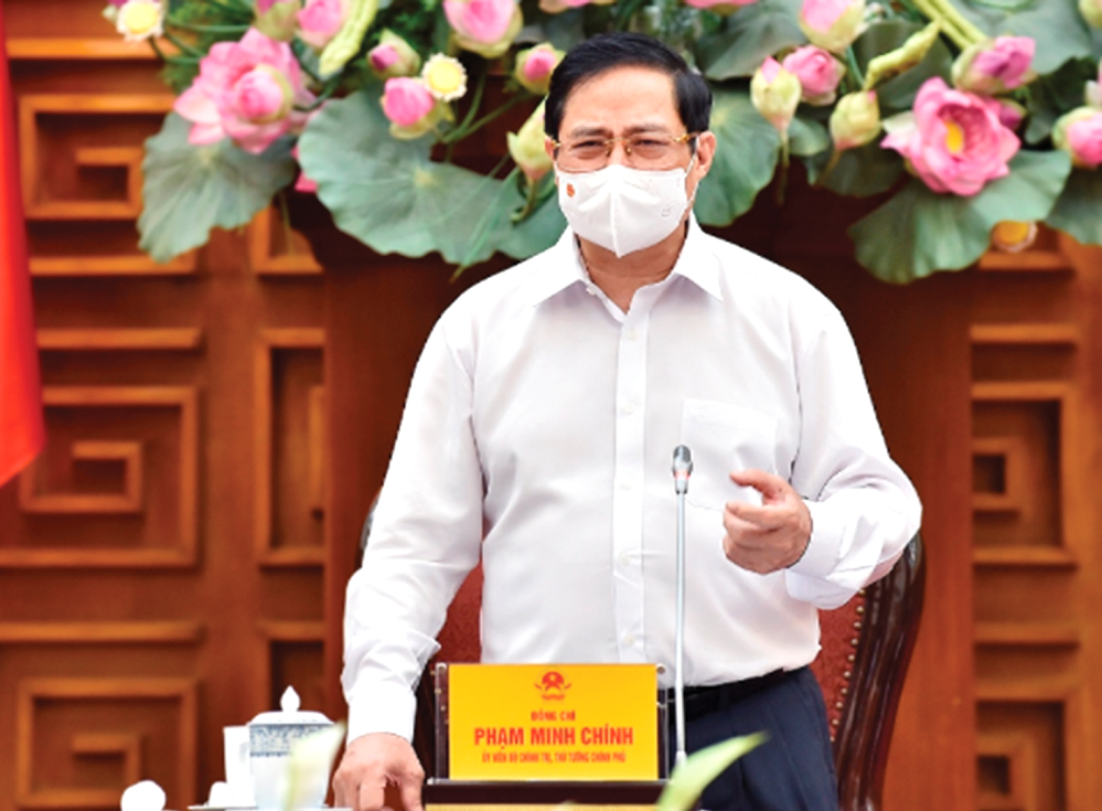 Thủ tướng Chính phủ Phạm Minh Chính phát biểu kết luận buổi làm việc với Bộ LĐ-TB&XH (Ảnh: VGP)