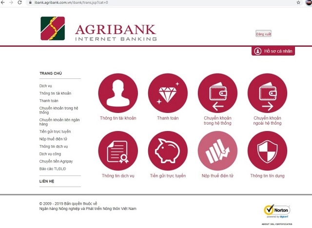 Với dịch vụ ngân hàng điện tử internet banking của Agribank, khách hàng thuận tiện giao dịch trên môi trường internet