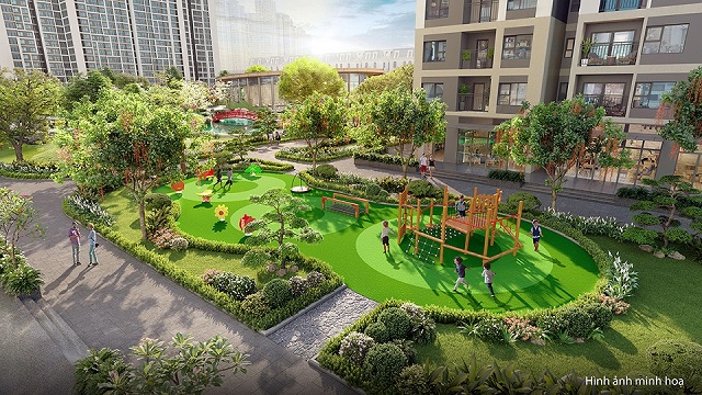 Sân chơi trẻ em nội khu ngay dưới dân toà nhà – nơi cư dân nhí thoả sức vận động mà không cần phải đi xa.