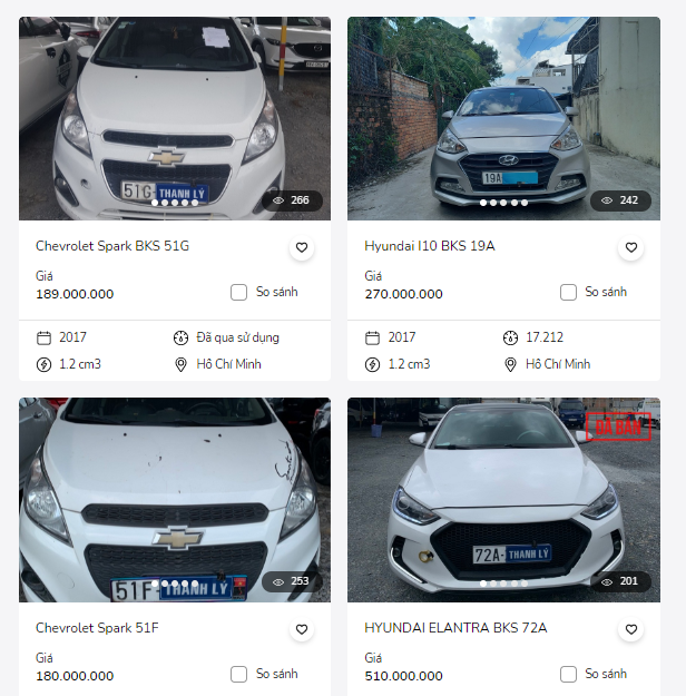 Các ngân hàng dồn dập thanh lý ô tô là tài sản đảm bảo của các khoản nợ xấu.