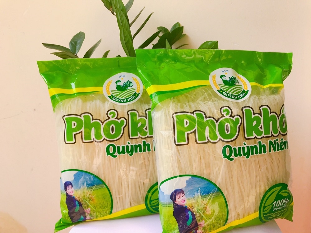Sản phẩm phở khô của HTX Quỳnh Niên được đánh giá cao trên thị trường.