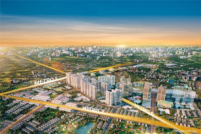The Metrolines - Vinhomes Smart City nằm trọn giữa lòng 3 tuyến đường sắt huyết mạch của Thủ đô tuyến số 5-6-7