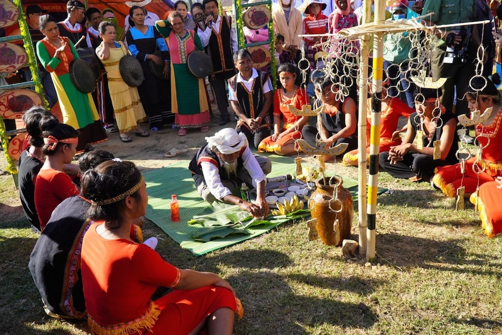 Lễ ăn mừng lúa mới của người Raglai ở huyện Khánh Sơn.