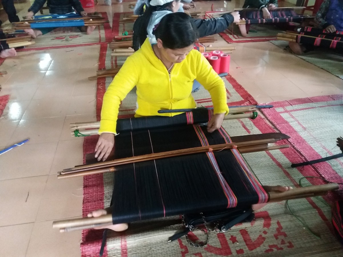 Liên minh HTX Việt Nam hỗ trợ HTX thổ cẩm xã Nhâm 36 bộ khung dệt vải.