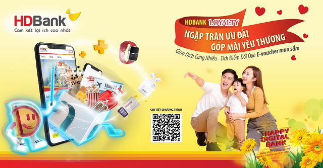 Giao dịch trực tuyến, tích điểm đổi quà hấp dẫn cùng HDBank Loyalty.