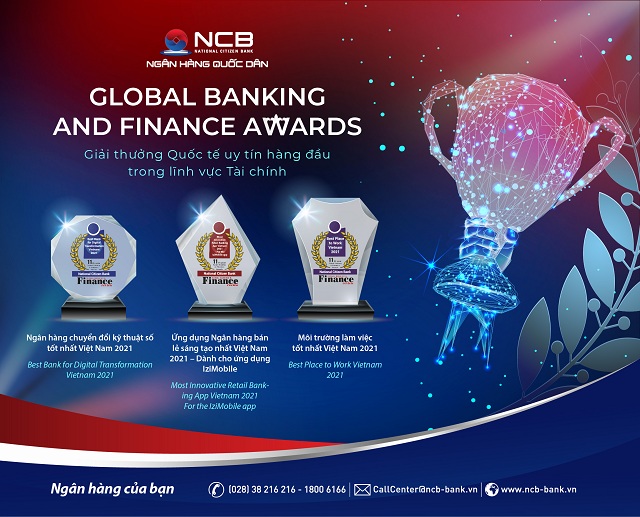 NCB giành giải thưởng ấn tượng tại Global Banking & Finance Awards.