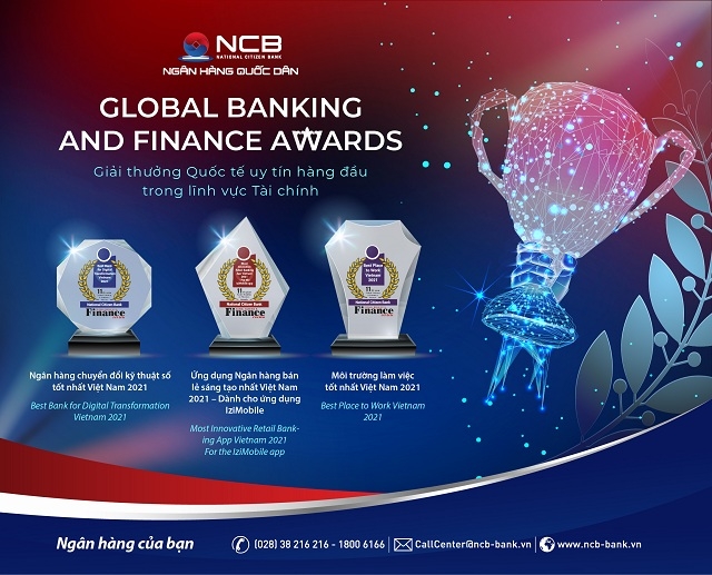 NCB giành giải thưởng ấn tượng tại Global Banking & Finance Awards.