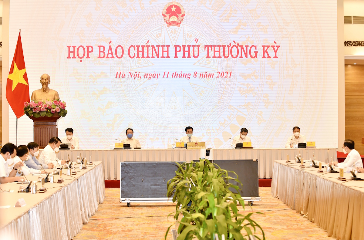 Họp báo Chính phủ thường kỳ tổ chức ngày 11/8.
