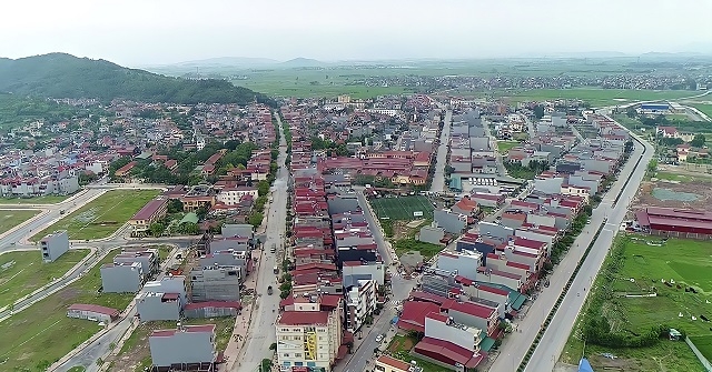 Hạ tầng giao thông, các công trình xây dựng được huyện Yên Dũng đầu tư đồng bộ, khang trang.