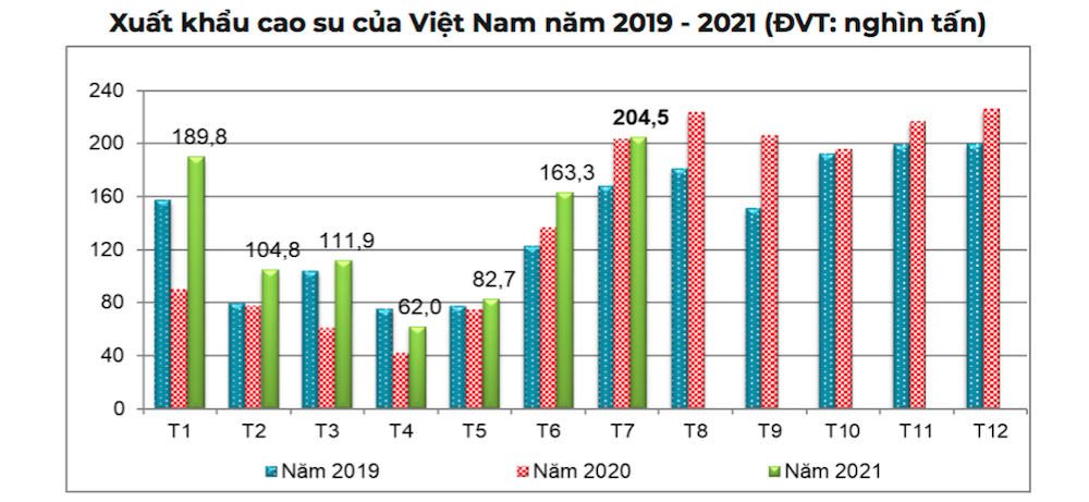 Ảnh hưởng của dịch COVID-19 có thể tác động tới đà tăng trưởng của xuất khẩu cao su.