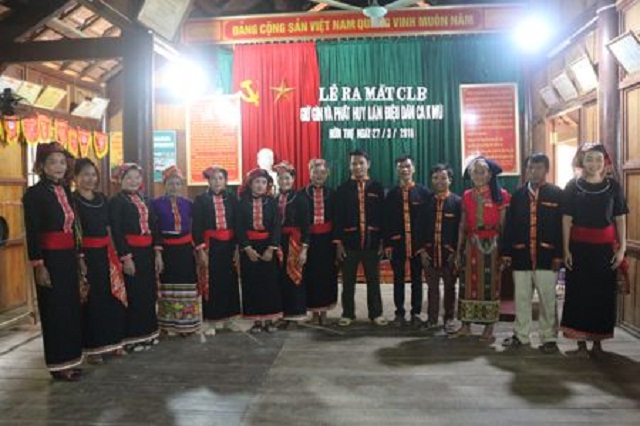 Câu lạc bộ “Giữ gìn và phát huy làn điệu dân ca Khơ Mú” tại bản Huồi Thợ (Ảnh:TL)