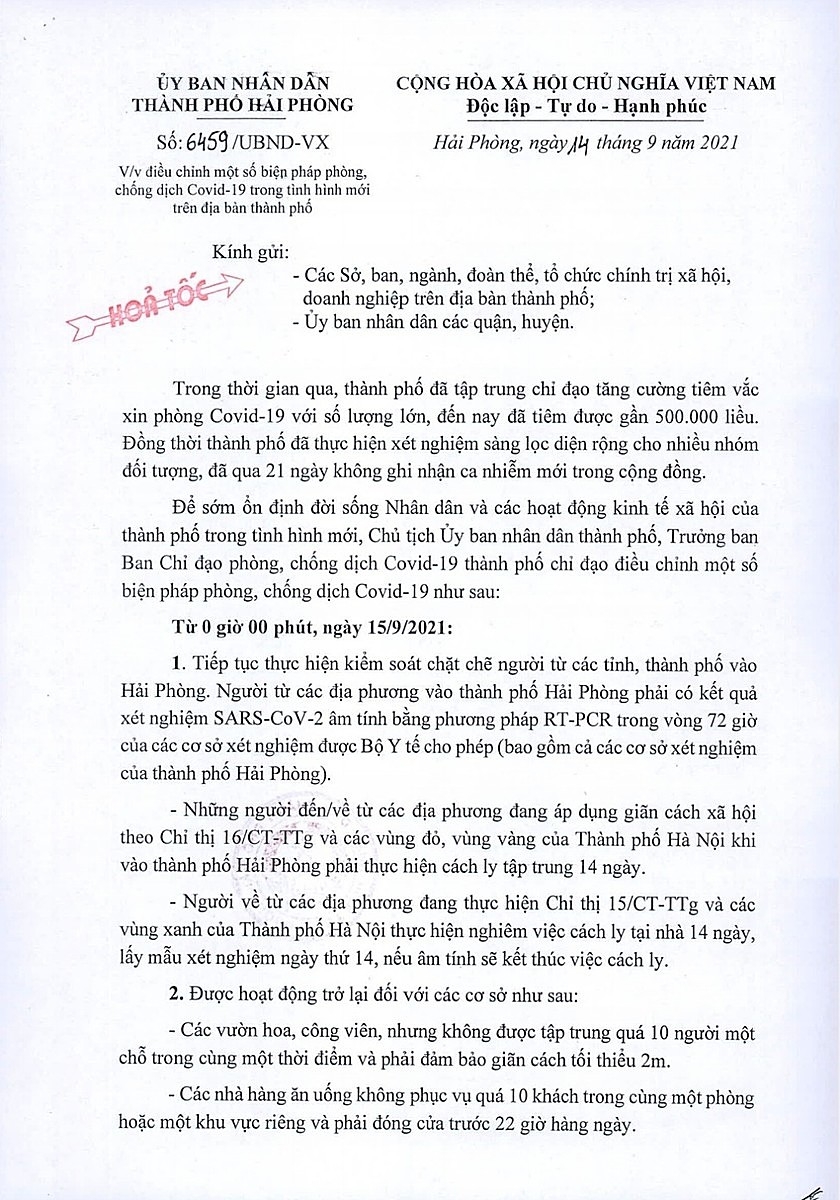 Một số loại hình dịch vụ ở Hải Phòng được phép hoạt động trong phạm vi kiểm soát.