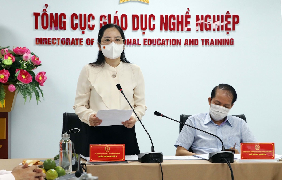 Bà Trần Minh Huyền, Vụ trưởng Vụ công tác học sinh, sinh viên, Tổng cục GDNN – Phó chủ tịch thường trực Hội đồng xét chọn.