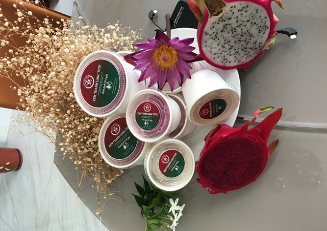 HTX Hòa Lệ là mô hình kinh tế tập thể tiên phong sản xuất kem tươi từ quả thanh long.