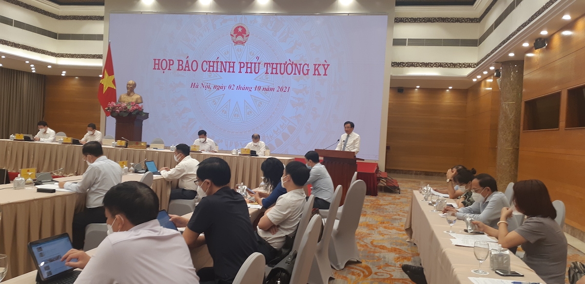 Văn phòng Chính phủ tổ chức họp báo thường kỳ tháng 9/2021.