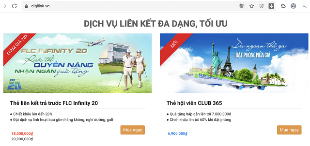 Sàn DigiLink hiện đang cung cấp nhiều sản phẩm ưu đãi nhân dịp sinh nhật Tập đoàn FLC lần thứ 20