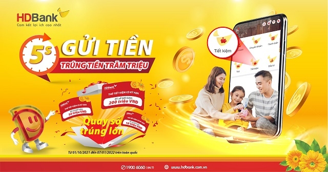 5 giây gửi tiết kiệm online, cơ hội trúng thưởng lớn