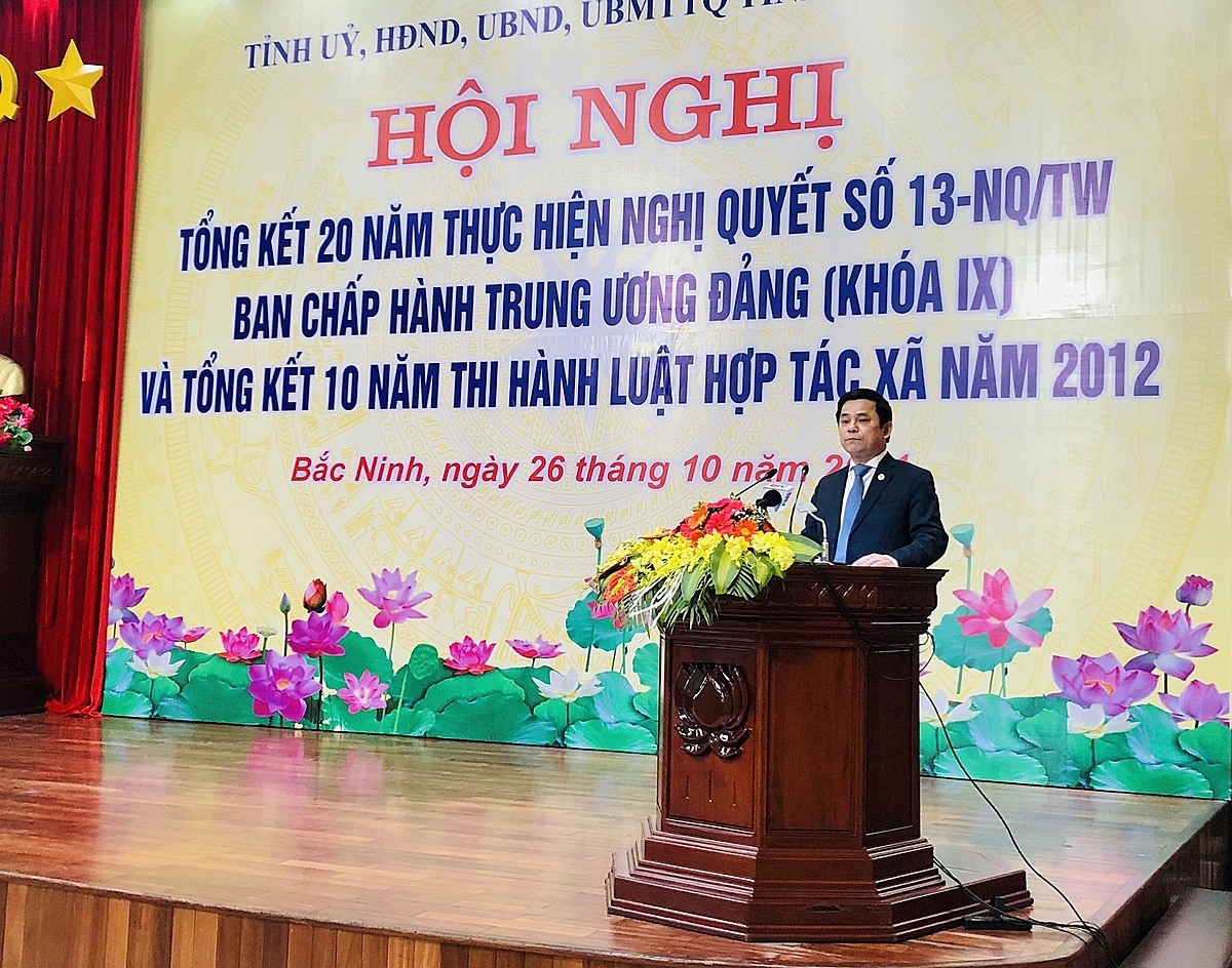 Bắc Ninh là một trong những tỉnh đi đầu trong tổ chức Hội nghị tổng kết 20 năm thực hiện Nghị quyết số 13-NQ/TW và 10 năm thực hiện Luật HTX năm 2012.