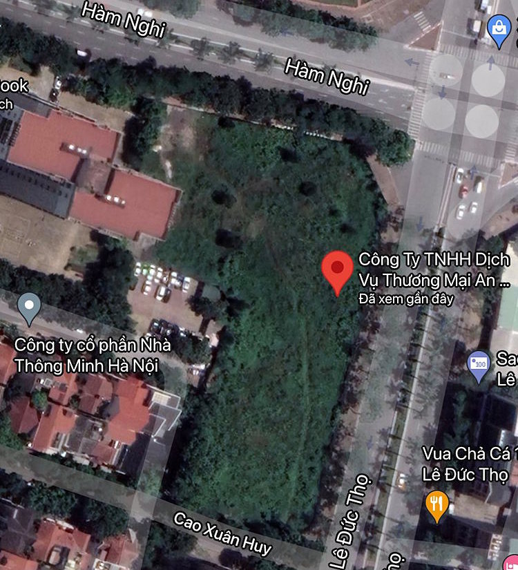 Ô đất CC1 có ranh giới phía Đông giáp đường Lê Đức Thọ, phía Bắc giáp đường Hàm Nghi, phía Tây Nam giáp đường nội bộ khu đô thị Mỹ Đình II, phía Nam giáp đường Cao Xuân Huy.