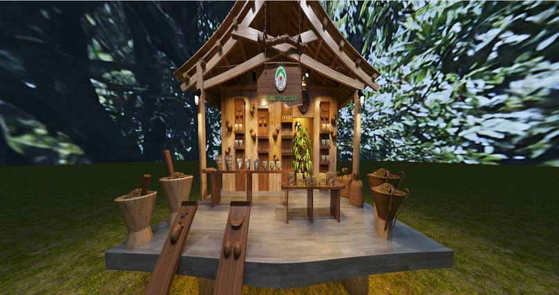 Gian hàng ảo của HTX Thăng Tiến được đánh giá cao vì mang đậm tính dân tộc.