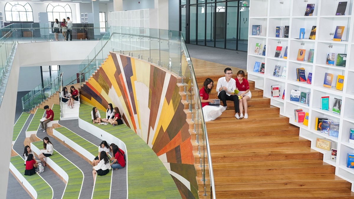 Một góc thư viện tại đại học tinh hoa VinUni