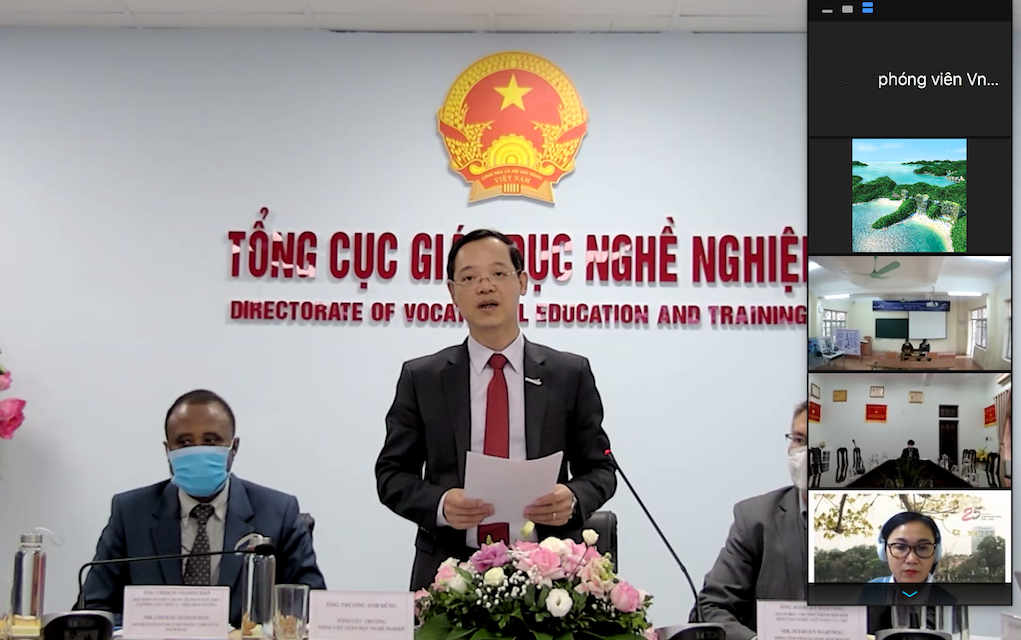 TS. Trương Anh Dũng, Tổng cục trưởng Tổng cục Giáo dục Nghề nghiệp nhấn mạnh tầm quan trọng của hợp tác quốc tế trong việc nâng cao chất lượng đào tạo.