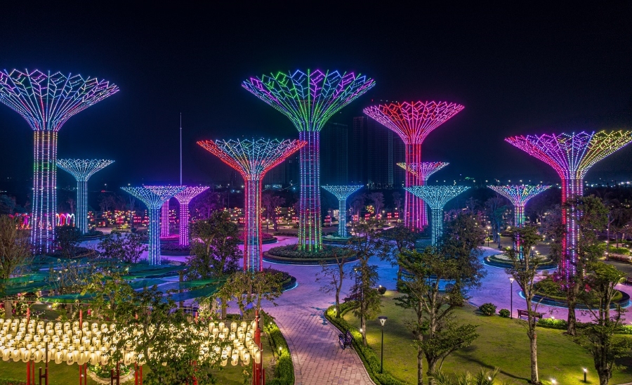 Trên quy mô 270ha, chủ đầu tư đã dành tới gần 80% diện tích cho các mảng xanh, tiện ích và không gian công cộng.