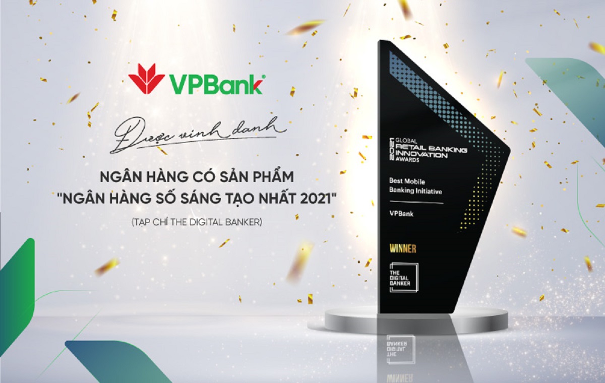 VPBank nhận giải thưởng “Ngân hàng số sáng tạo nhất 2021”.