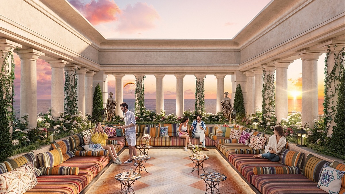 Không gian tầng mái ở tháp căn hộ The Sea.