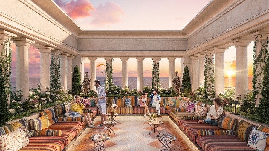 Không gian tầng mái ở tháp căn hộ The Sea.