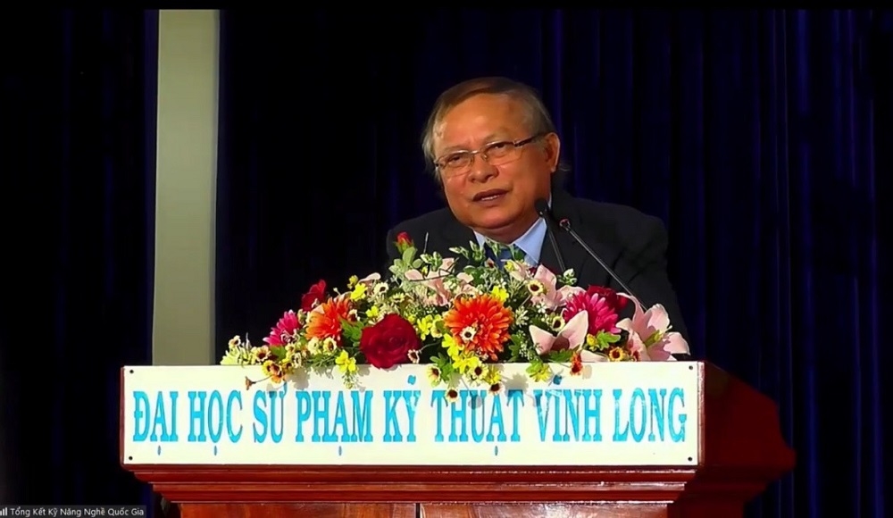 PGs, TS Cao Hồng Phi, Phó Chủ tịch Hội đồng Thi Số 1, Hiệu trưởng trường Đại học sư phạm kỹ thuật Vĩnh Long chia sẻ về quá trình chuẩn bị và tổ chức cuộc thi kỹ năng nghề trực tuyến.