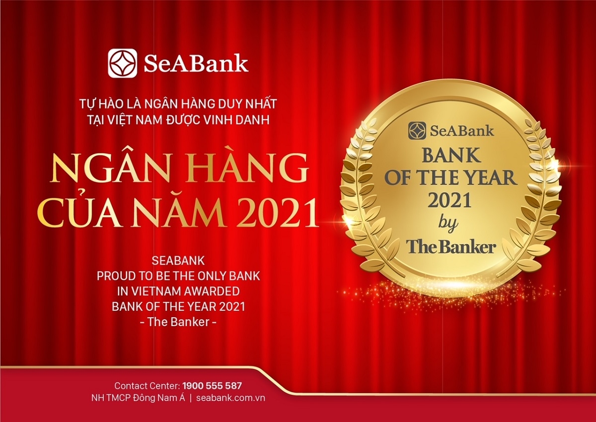 SeABank là ngân hàng duy nhất tại Việt Nam được The Banker vinh danh Ngân hàng của năm 2021.